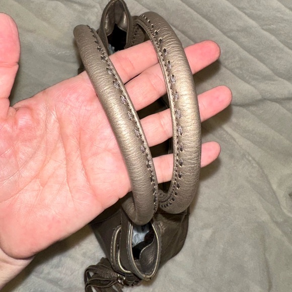 Cole Haan soft leather, pewter colored medium shoulder bag, good used condition - Picture 8 of 15